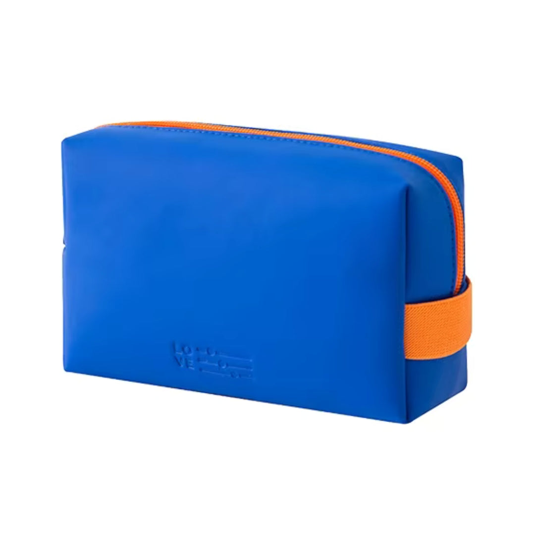 Pfirsichhaut Kosmetiktasche – Blau & Orange | Dein Pflege-Begleiter